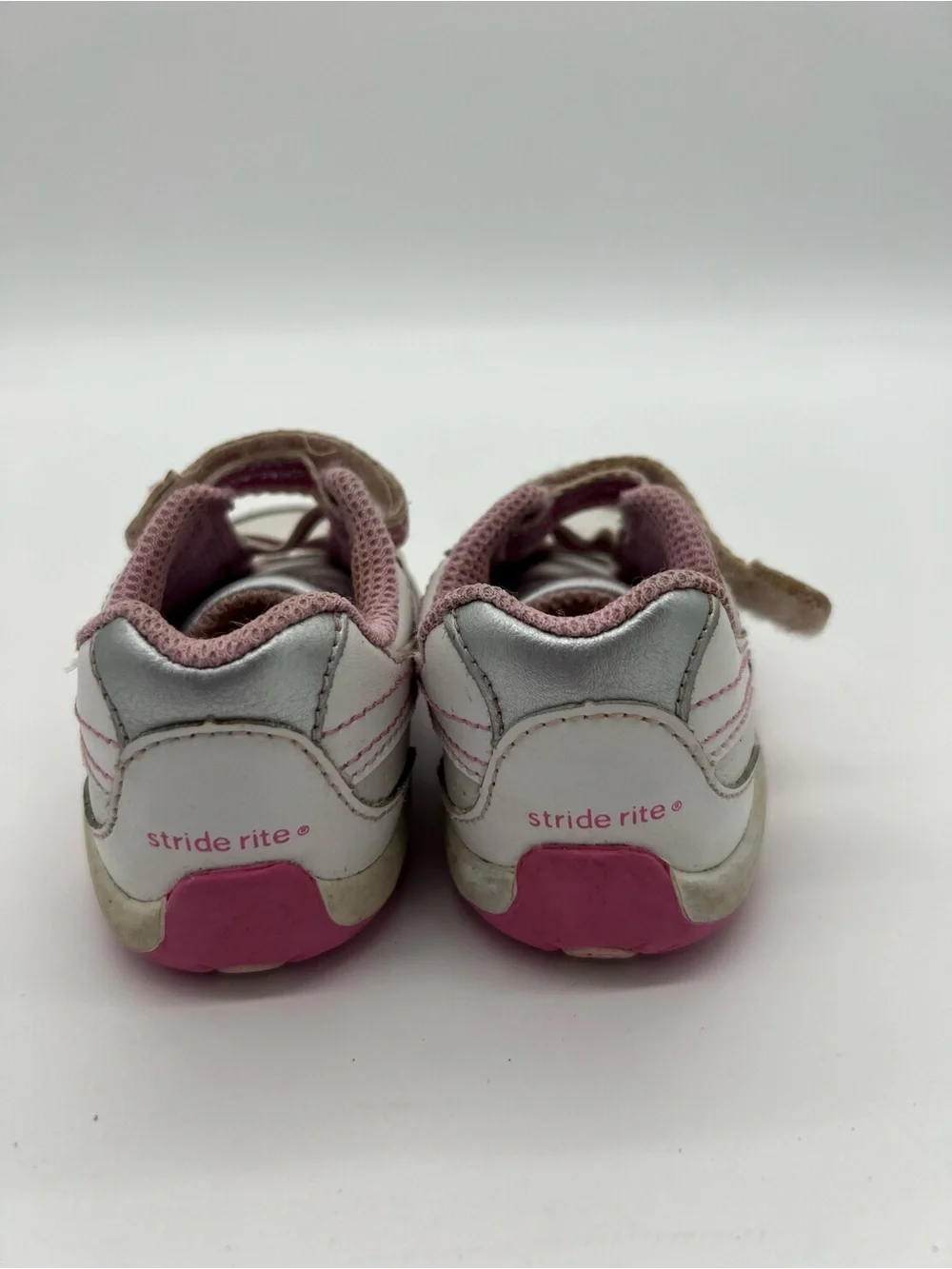 Stride Rite Girls White Pink Sneakers Sz 6.5 - Picture 6 of 7